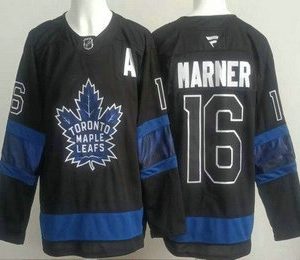 Men's Toronto Maple Leafs #16 Mitch Marner Black Alternate Authentic Jersey