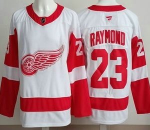 Men's Detroit Red Wings #23 Lucas Raymond White Authentic Jersey
