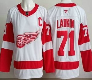 Men's Detroit Red Wings #71 Dylan Larkin White Authentic Jersey