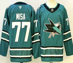 Men's San Jose Sharks #77 Michael Misa Teal Authentic Jersey