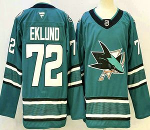 Men's San Jose Sharks #72 William Eklund Teal Authentic Jersey
