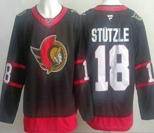 Men's Ottawa Senators #18 Tim Stutzle Black Authentic Jersey