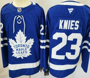 Men's Toronto Maple Leafs #23 Matthew Knies Blue Authentitc Jersey