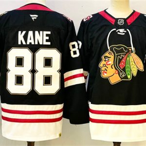Men's Chicago Blackhawks #88 Patrick Kane Black Stitched Hockey Jersey