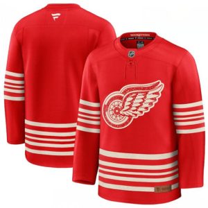 Men's Detroit Red Wings Blank Red 2025 Centennial Premium Stitched Hockey Jersey