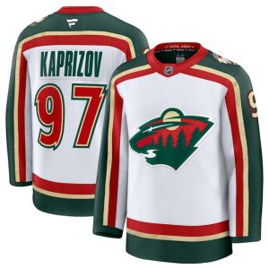 Men's Minnesota Wild #97 Kirill Kaprizov White 2025 25th Anniversary Stitched Hockey Jersey