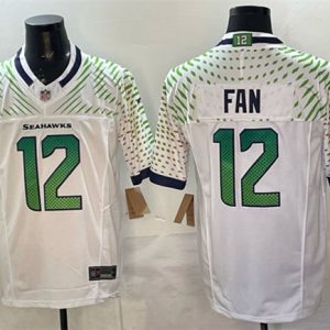 Men's Seattle Seahawks #12 Fan White 2025 F.U.S.E. ?Rivalries? Vapor Untouchable Limited Football Stitched Jersey