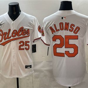 Men's Baltimore Orioles #25 Pete Alonso White 2025 Home Limited Stitched Baseball Jersey