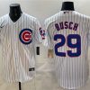 Men's Chicago Cubs #29 Michael Busch White Cool Base Stitched Baseball Jersey