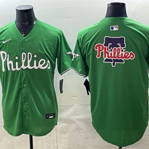 Men's Philadelphia Phillies Team Big Logo Green Limited Stitched Jersey