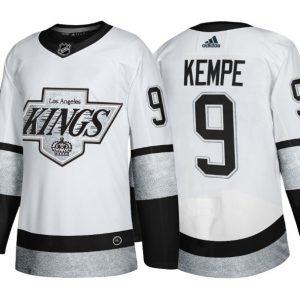 Men's Los Angeles Kings #9 Adrian Kempe White Throwback Stitched Jersey