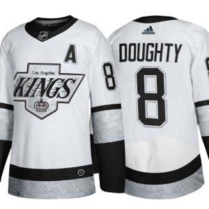 Men's Los Angeles Kings #8 Drew Doughty White Throwback Stitched Jersey
