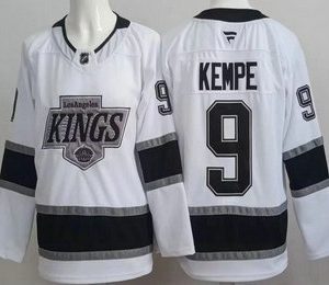 Men's Los Angeles Kings #9 Adrian Kempe White Authentic Jersey