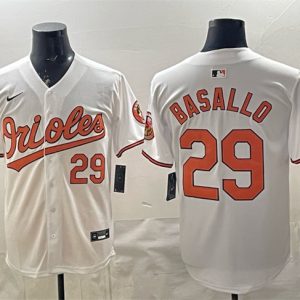 Men's Baltimore Orioles #29 Samuel Basallo White 2025 Limited Stitched Baseball Jersey