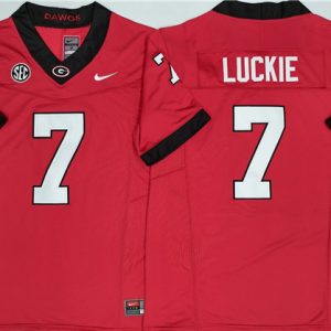 Mens Georgia Bulldogs #7 Lawson Luckie Red 2025 F.U.S.E. Stitched Jersey