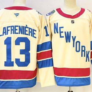 Men's New York Rangers #13 Alexis Lafreniere Beige 2025-26 Winter Classic Stitched Hockey Jersey