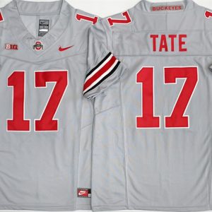Men's Ohio State Buckeyes #17 Carnell Tate Gray 2025 F.U.S.E. Limited Stitched Jersey