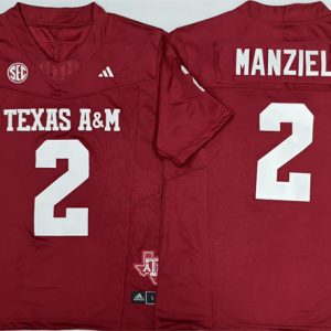 Men's Texas A&M Aggies Lions #2 Johnny Manziel Red 2025 F.U.S.E. Stitched Jersey