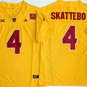 Men's Arizona State Sun Devils #4 Cam Skattebo Gold 2025 F.U.S.E. Vapor Limited Stitched Jersey