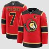 Men's Ottawa Senators #7 Brady Tkachuk Red Alternate With C Patch Stitched Hockey Jersey