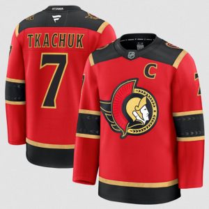 Men's Ottawa Senators #7 Brady Tkachuk Red Alternate With C Patch Stitched Hockey Jersey