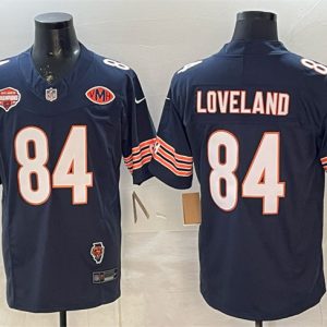 Men's Chicago Bears #84 Colston Loveland Navy F.U.S.E. 2025 NFC North Champions & VMH Patch Vapor Untouchable Limited Stitched Football Jersey