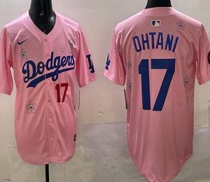 Men's Los Angeles Dodgers #17 Shohei Ohtani Pink 2025 Tokyo Series Limited Jersey