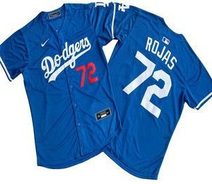 Men's Los Angeles Dodgers #72 Miguel Rojas Blue Limited Stitched Jersey