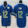 Men's Seattle Seahawks #12 Fan Royal FUSE 2025 NFC West Champions Patch Limited Stitched Jersey