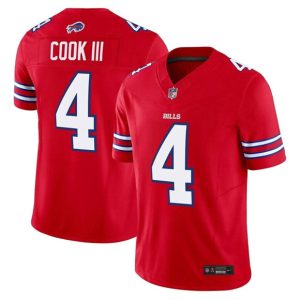 Men's Buffalo Bills #4 James Cook III Red 2025 F.U.S.E. Vapor Untouchable Limited Football Stitched Jersey