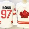 Men's Canada Hockey #97 Connor McDavid White With A Patch Stitched Jersey
