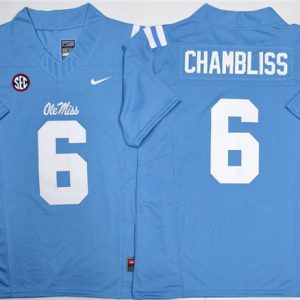 Men's Ole Miss Rebels #6 Trinidad Chambliss Blue 2026 F.U.S.E. Stitched jersey