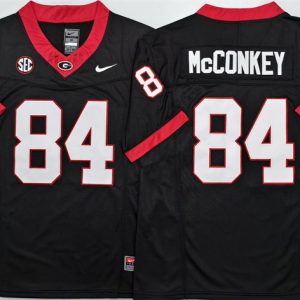 Men's Georgia Bulldogs #84 Ladd McConkey Black 2025 F.U.S.E. Stitched Jersey