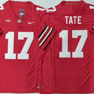 Men's Ohio State Buckeyes #17 Carnell Tate Red 2025 F.U.S.E. Limited Stitched Jersey