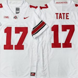 Men's Ohio State Buckeyes #17 Carnell Tate White 2025 F.U.S.E. Limited Stitched Jersey