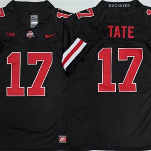 Men's Ohio State Buckeyes #17 Carnell Tate Black 2025 F.U.S.E. Limited Stitched Jersey