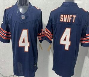 Men's Chicago Bears #4 D'Andre Swift Limited Navy FUSE Vapor Jersey