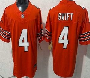 Men's Chicago Bears #4 D'Andre Swift Limited Orange FUSE Vapor Jersey