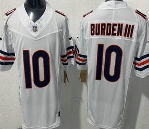Men's Chicago Bears #10 Luther Burden III Limited White FUSE Vapor Jersey