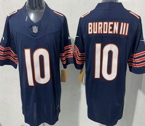 Men's Chicago Bears #10 Luther Burden III Limited Navy FUSE Vapor Jersey