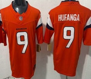 Men's Denver Broncos #9 Talanoa Hufanga Limited Orange FUSE Vapor Jersey
