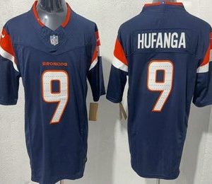 Men's Denver Broncos #9 Talanoa Hufanga Limited Navy FUSE Vapor Jersey