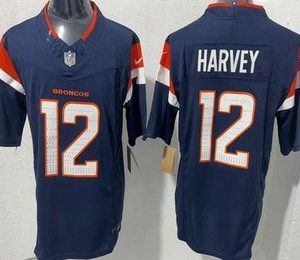 Men's Denver Broncos #12 Rj Harvey Limited Navy FUSE Vapor Jersey