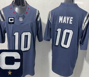 Men's New England Patriots #10 Drake Maye Limited Gray Rivalries Captain Patch FUSE Vapor Jersey