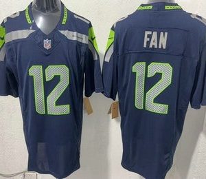 Men's Seattle Seahawks #12 Fan Limited Navy FUSE Vapor Jersey