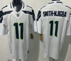 Men's Seattle Seahawks #11 Jaxon Smith Njigba Limited White FUSE Vapor Jersey