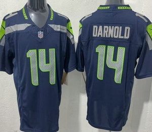 Men's Seattle Seahawks #14 Sam Darnold Limited Navy FUSE Vapor Jersey