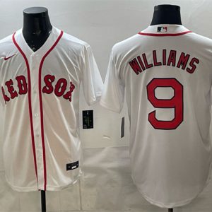 Men's Boston Red Sox #9 Ted Williams White Cool Base Stitched Baseball Jersey