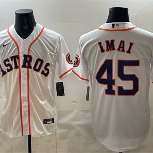 Men's Houston Astros #45 Tatsuya Imai White Cool Base Stitched Jersey