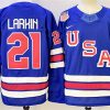 Men's USA #21 Dylan Larkin Royal 2025-2026 Stitched Jersey